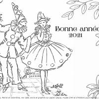 Carte de voeux Pierrot et Colombine © musée d'Art et d'Histoire Louis-Senlecq Carte de voeux Pierrot et Colombine © musée d'Art et d'Histoire Louis-Senlecq